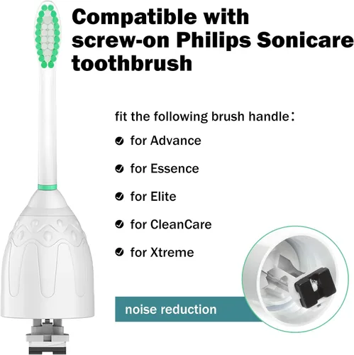 Vista 2 de Cabezales de cepillo de dientes de repuesto para Philips Sonicare E-Series/Essence/Xtreme/Elite y otros modelos de cepillos de dientes eléctricos