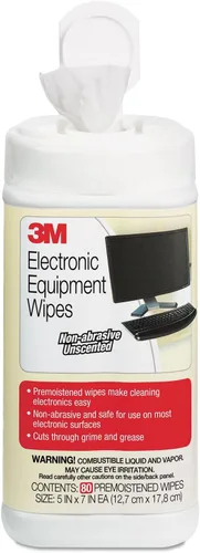 Vista 2 de 3M Toallitas de limpieza para equipos electrónicos, 1 capa, 5.5 x 6.75, sin perfume, blanco, 80bote