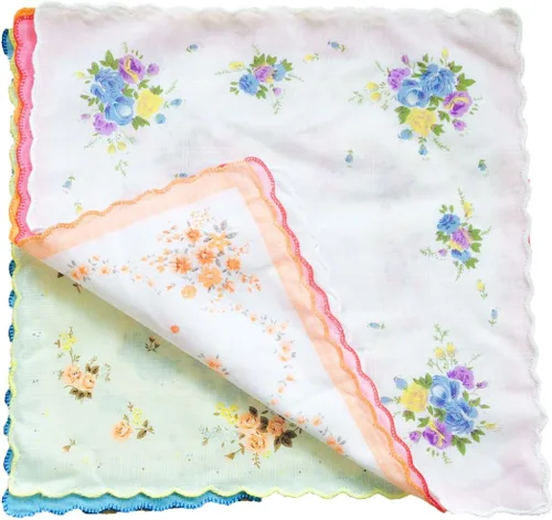 Vista 5 de CoCoUSM Pañuelos de algodón con estampado floral vintage para mujer a granel