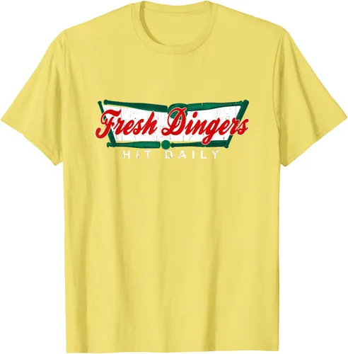 Vista 76 de Camiseta divertida de béisbol y softbol Don't Bunt Hit Fresh Dingers, Negro