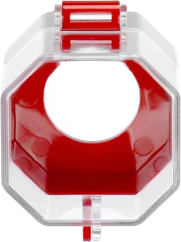 Vista 2 de QWORK - Protector de botón de parada de emergencia, paquete de 4 cubiertas de bloqueo de interruptor de plástico, añade protección