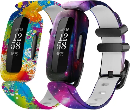 Vista 9 de Bandas de silicona de repuesto compatibles con Fitbit Ace 3, correas ajustables con patrón colorido para Fitbit Ace 3 bandas