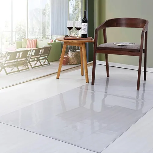 Vista 5 de Protector de escritorio transparente, protector de mantel de plástico de PVC, a prueba de aceite, rectangular, transparente, para mesas de cocina