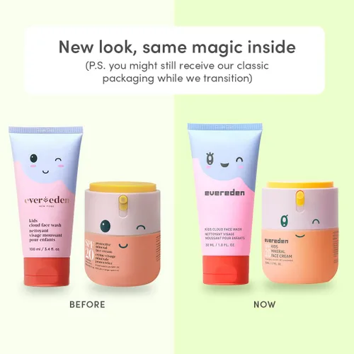 Vista 4 de Kids Happy Morning DUO: paquete de cuidado de la piel limpio y vegano para niños Cuidado de la piel Cloud Face Wash + SPF 20 Mineral Face Cream