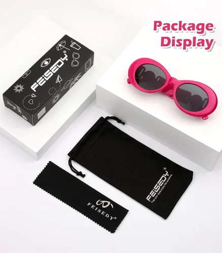 Vista 8 de FEISEDY Gafas de sol ovaladas mujeres retroTiny pequeña cara estrecha StyleTrendy tonos redondos B2969