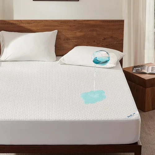 Vista 12 de BEDLORE Protector de colchón de tamaño Queen, funda de colchón impermeable sin ruido con bolsillos elásticos para colchones de 6 a 15 pulgadas, Beige