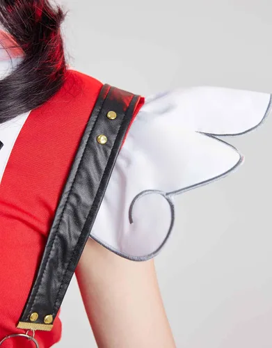 Vista 6 de Miccostumes Disfraz de Streamer de juego para mujer falda de tirantes Kawaii con accesorios