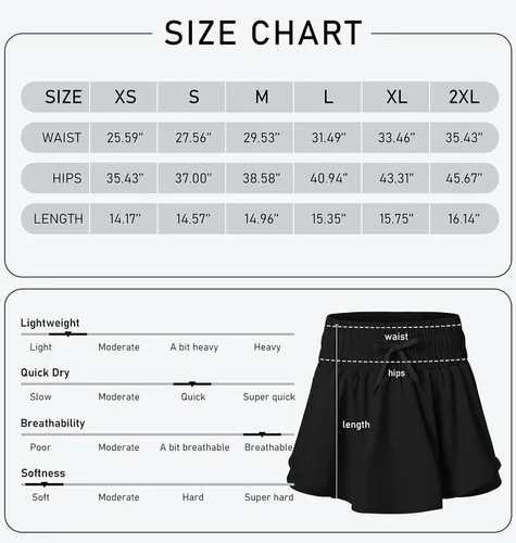 Vista 7 de MoFiz Pantalones cortos deportivos 2 en 1 para mujer, de secado rápido, cintura alta, casual, verano, entrenamiento, gimnasio, faldas con bolsillos
