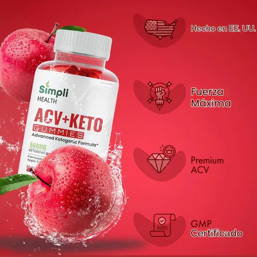 Vista 4 de Paquete de 3 gomitas Simpli Health ACV Keto, máxima fuerza