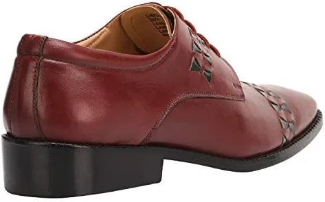 Vista 3 de LIBERTYZENO Zapatos de vestir Oxford con cordones de cuero genuino con estampado animal para hombre