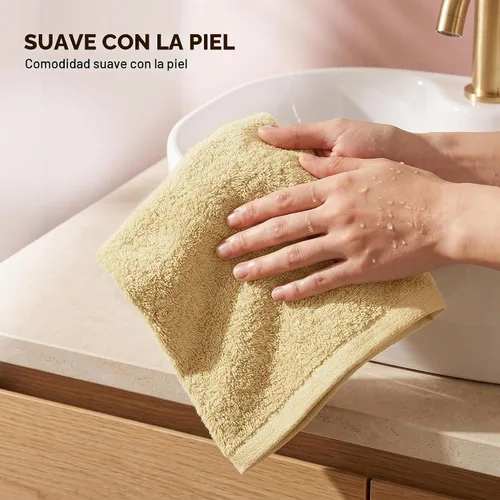 Vista 2 de Utopia Towels Juego de 12 paños de algodón – 100% algodón hilado en anillo, paños de franela de alta calidad, altamente absorbentes y suaves al