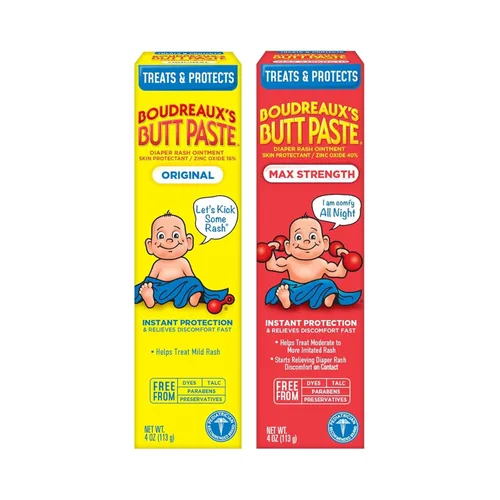 Vista 10 de Crema original para sarpullido de pañal Boudreaux's Butt Paste, ungüento para bebé, tubo de 2 onzas
