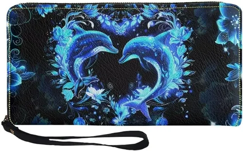 Vista 31 de Coldinair Cartera de piel sintética con cierre de cremallera para mujer, con bloqueo RFID, monedero para teléfono con correa para viaje, Añade tu