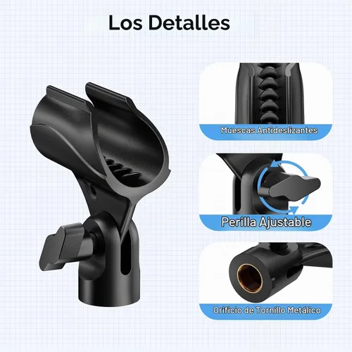 Vista 2 de Paquete de 2 clips universales para micrófono, adaptador de 5/8" a