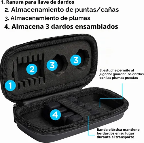 Vista 6 de Viper Blitz - Dardos con punta de acero de tungsteno 95% con estuche de almacenamiento/viaje