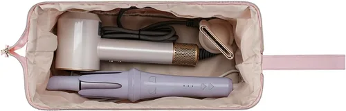 Vista 6 de Bolsa de viaje grande acolchada para herramientas para el cabello, estilo Shark Flex para secadora de pelo Dyson Airwrap, planchas planas, alisador