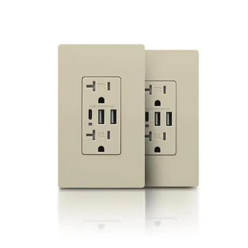 Vista 8 de TOPELER Toma de pared USB C negra, toma eléctrica de carga rápida de 30W 6.0Amp con 3 puertos USB (1*Tipo C y 2*Tipo A), receptáculo resistente a