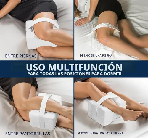 Vista 6 de ComfiLife Almohada de rodilla para personas que duermen de lado, almohada refrescante para dormir de lado, almohada de rodilla con correa para dolor