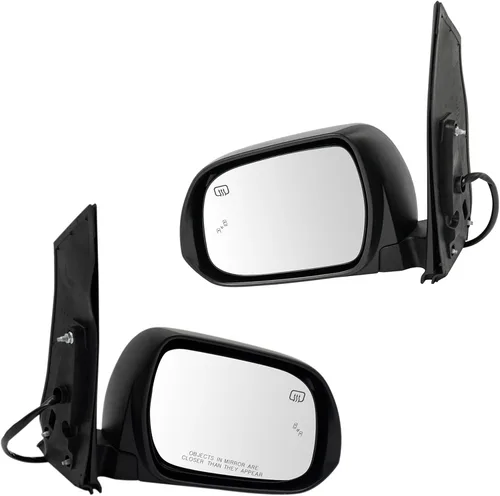 Vista 199 de TRQ Conjunto de 2 piezas de espejo lateral para conductor y pasajero, ajuste eléctrico, sin calefacción, sin memoria, color negro, compatible