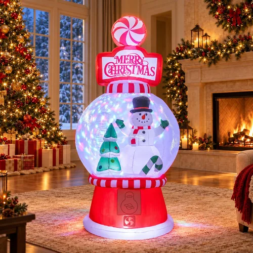 Vista 6 de Inflables navideños para decoración al aire libre, globo de nieve 2-Multi