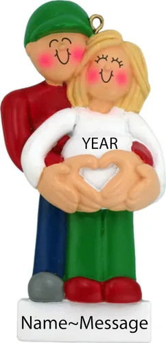 Vista 2 de Adorno de Navidad para embarazadas 2024, regalo personalizado para nuevos padres, adorno para padres primerizos, regalo para padres esperados