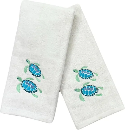 Vista 34 de Serafina Home Toallas de mano náuticas para huéspedes: Coastal Love Anchors The Soul, 2 piezas suaves y absorbentes