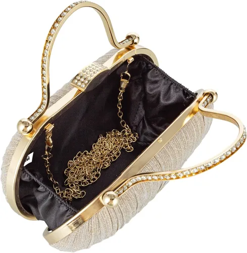 Vista 2 de YYW Bolso de noche para mujer, embrague de boda con cadena y bolsos de noche
