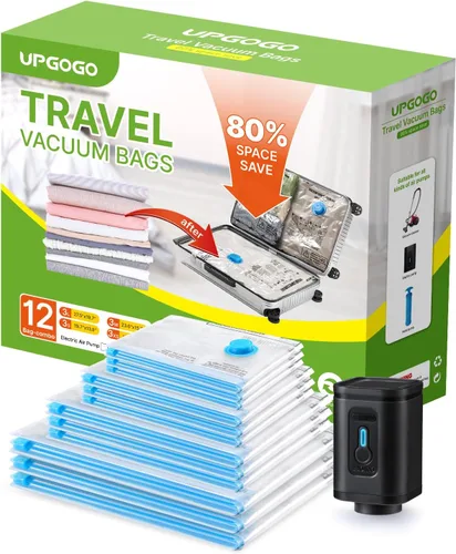Vista 9 de UPGOGO Bolsas de Vacío de Viaje con Bomba Eléctrica Portátil (Combo Paquete de 8)