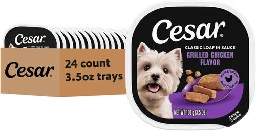 Vista 30 de Cesar Classic Loaf in Sauce - Alimento húmedo para perros adultos, sabor a tocino y huevo, comida húmeda para perros, bandejas fáciles de despegar