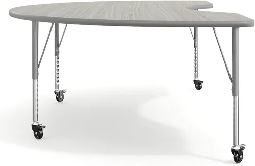 Vista 8 de Flash Furniture 72" x 48" Kidney Activity Table, Light Gray, Casters
