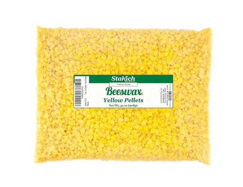 Vista 7 de Stakich Pellets de cera de abeja amarilla pura, 100% natural, grado cosmético, calidad premium, (10 libras (en bolsas de 1 libra))