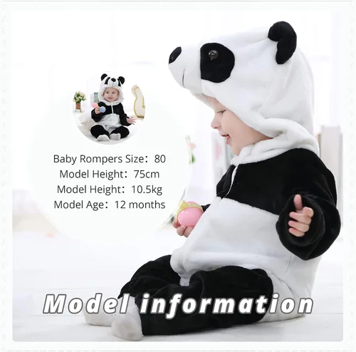Vista 5 de MICHLEY Disfraz unisex de animal para bebé, para invierno, otoño, con capucha, para Halloween, cosplay, trajes