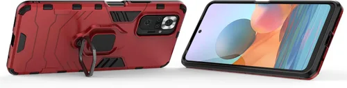 Vista 4 de Funda con protector de pantalla de cristal, híbrida resistente a prueba de golpes, doble capa de protección para Redmi Note 10 Pro Max con soporte