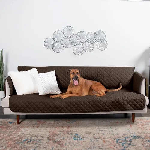 Vista 6 de Furhaven - Funda para muebles de sala de estar para perros y gatos, protector reversible de dos tonos, resistente al agua, lavable, color expreso