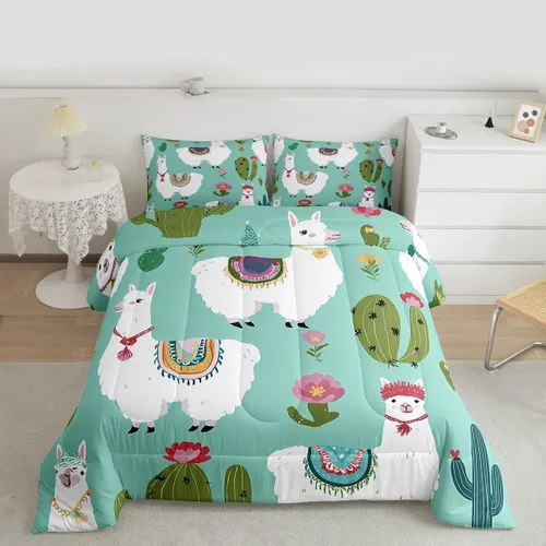 Vista 34 de Feelyou, juego de ropa de cama estilo vaquero tamaño individual para niños, juego de edredón occidental para niños y niñas, desierto del lejano