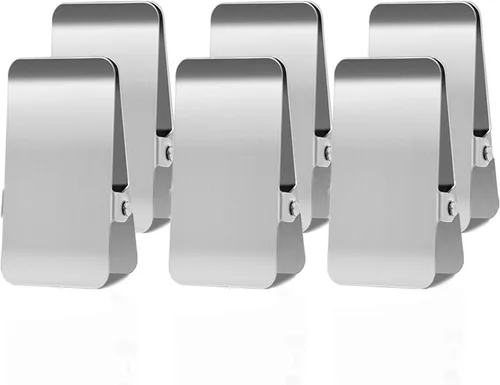 Vista 10 de BURLIHOME Clips de acero inoxidable con silicona de colores, paquete de 6 clips resistentes Strong Spring for Dog Food/Chip Bag,Colored Edges