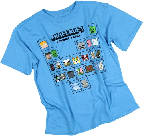 Vista 3 de Minecraft - Camiseta de mesa periódica para niño, Azul jaspeado