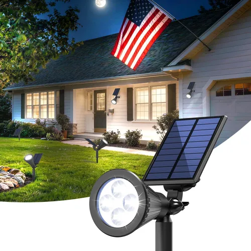 Vista 11 de JEJOT Paquete de 6 focos solares impermeables para exteriores con haz de Blanco cálido