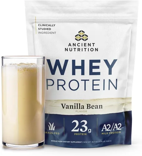 Vista 11 de Ancient Nutrition Proteína de suero alimentada con pasto, Chocolate Maní, 23g de proteína, 18 porciones, Péptidos hidrolizados de colágeno, Proteína