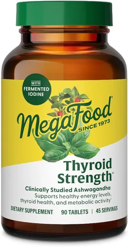 Vista 10 de MegaFood Fuerza tiroidea – Suplemento mineral – Apoyo tiroideo para mujeres con Ashwagandha, zinc, selenio, cobre, yodo y L-tirosina y mezcla