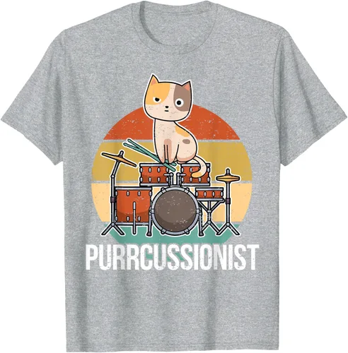Vista 58 de Funny Percussion Drummer Drumming Drums Saying I Kitten Cat Camiseta, Negro, S