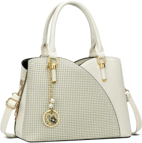 Vista 24 de KKXIU Monederos y bolsos de mano con triple compartimento para mujer, bolso de mano con asa superior