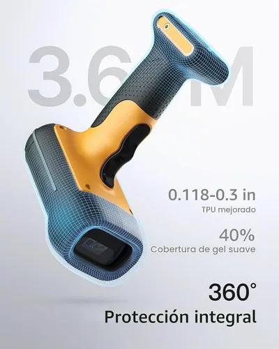 Vista 3 de Inateck Escáner de código de barras industrial Bluetooth, escáner de código QR 1D 2D inalámbrico con IP67 impermeable y a prueba de polvo, escáner