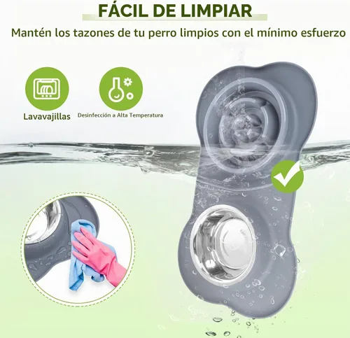 Vista 7 de Pecute Cuencos de Alimentación Lenta para Perros para Comer más Lento, Cuenco para Perros de Alimentación Lenta con Tapete de Silicona