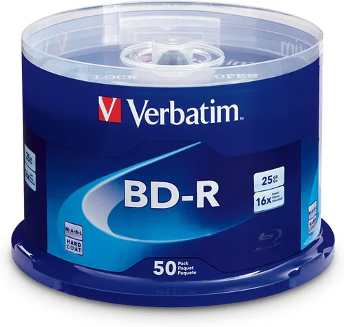 Vista 6 de Verbatim BD-R 25GB 16X Disco de Medios Grabables Blu-ray - Husillo - 97238, Con Marca, Paquete de 10