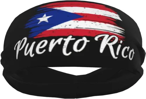 Vista 2 de Lindas y divertidas diademas de entrenamiento con bandera de Puerto Rico para mujeres y hombres, bandera, entrenamiento, deportes, yoga, correr