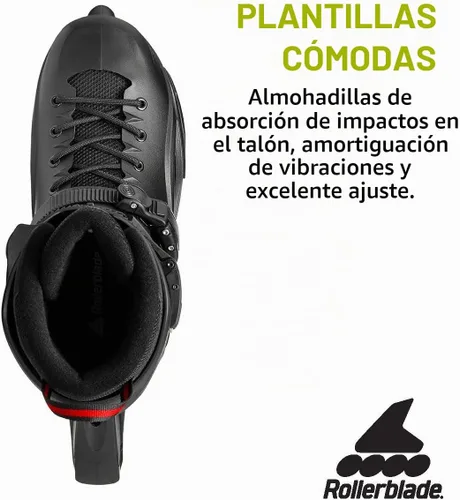 Vista 4 de Rollerblade RB 80 Patín urbano en línea para hombre, negro y rojo