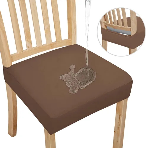Vista 15 de Easy-Going Fundas de asiento 100% impermeables para sillas de comedor, juego de 2, fundas elásticas para asientos de silla, protector deslizable