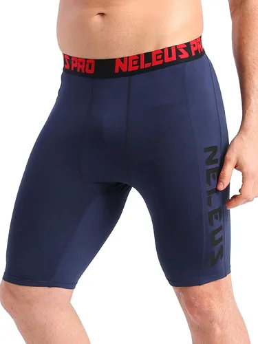 Vista 2 de NELEUS Paquete de 3 pantalones cortos de compresión para correr con bolsillos para hombre