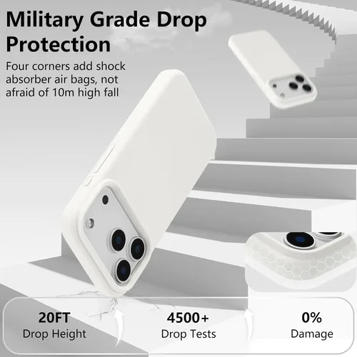 Vista 106 de Funda magnética de silicona para iPhone 13 Pro, color blanco antiguo [Compatible con Magsafe] [Forro de microfibra suave antiarañazos], funda